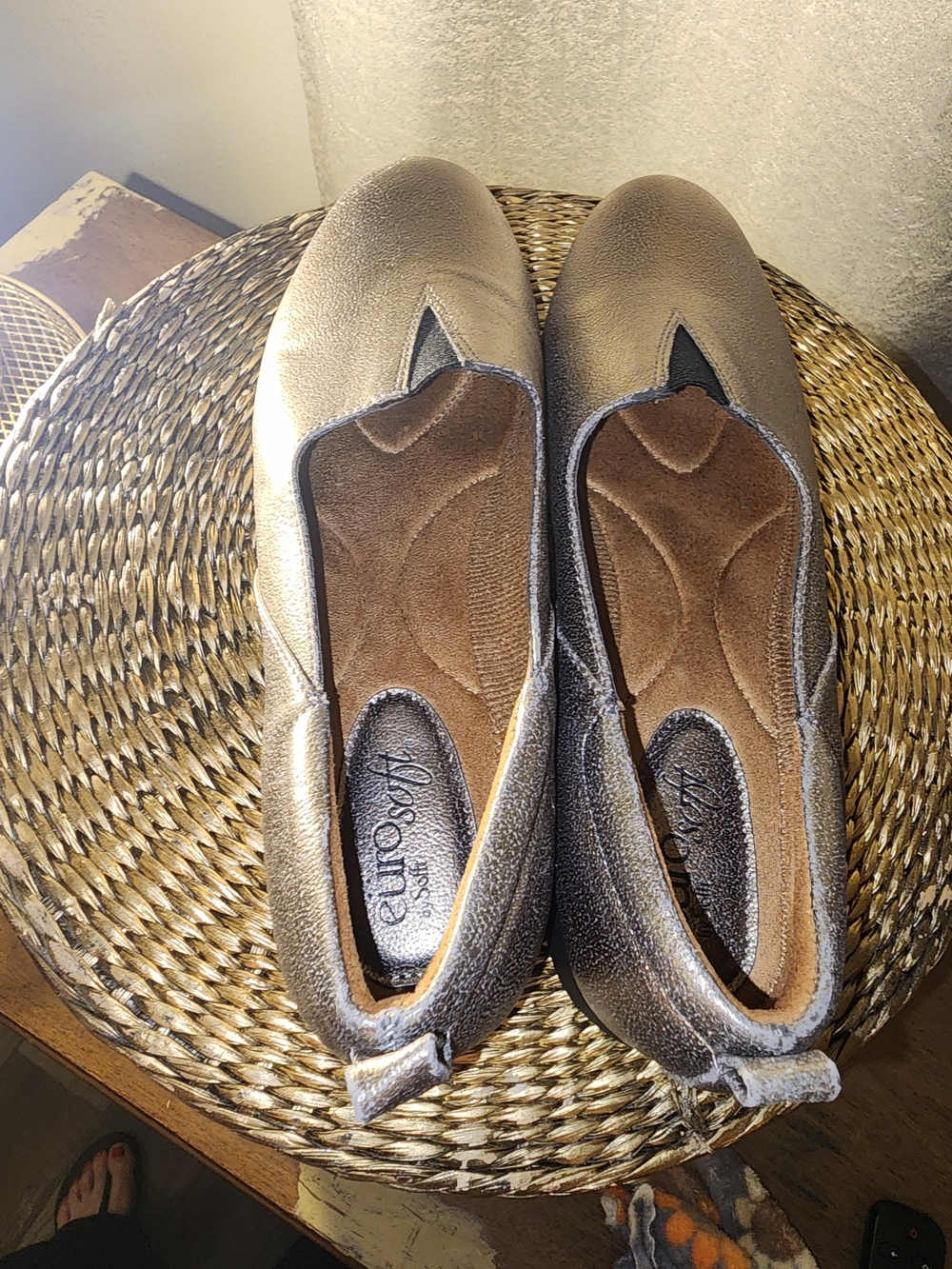Comfort Slip-On Flats in Metallic Bronze Chic
